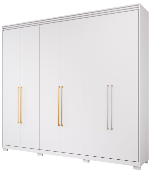GUARDA ROUPAS AURORA 6 PORTAS COM KITDIVISÃO GIRATÓRIO + ESPELHO E KIT 8 PÉS RETANGULA - Imagem 3